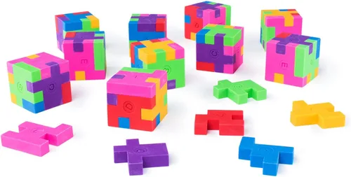 Super Z Outlet Paquete de 12 borradores coloridos de rompecabezas, borradores en miniatura, recuerdos de fiesta para niños, paquetes de premios para