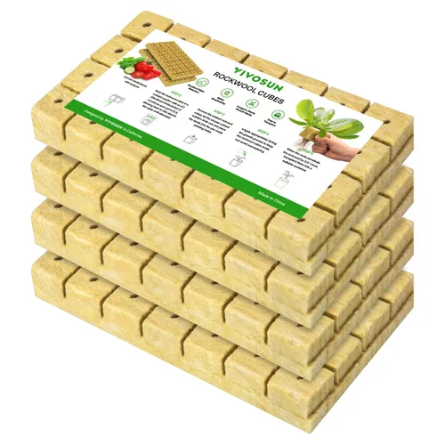 Miniatura 8 de VIVOSUN Cubos de Lana de Roca de 1.6", 28 Tapones Cubos Iniciadores de Cultivo de Lana de Piedra para Esquejes, Clonación, Propagación de Plantas