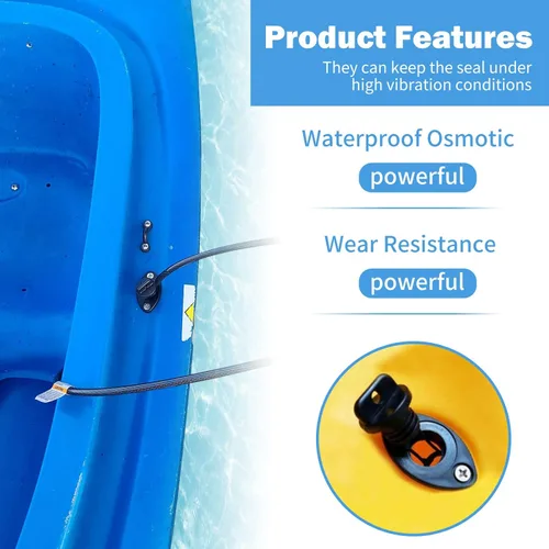 Miniatura 4 de Kit de tapones de drenaje de kayak, tapones de rosca para kayak, canoa, barco con tornillos, herrajes