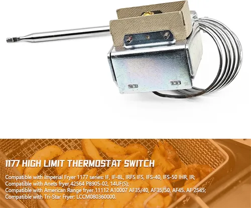 Miniatura 2 de Interruptor de freidora de límite alto 1177 LCCM200300000 para termostato de freidora 3/8 pulgadas Mpt Stuff Box High Limit 450°F, reemplazo
