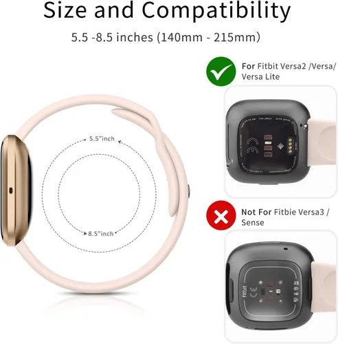 Miniatura 2 de AK Bandas de silicona compatibles con Fitbit Versa 2 / Versa / Lite / SE para mujeres y hombres, correas clásicas suaves de repuesto para reloj