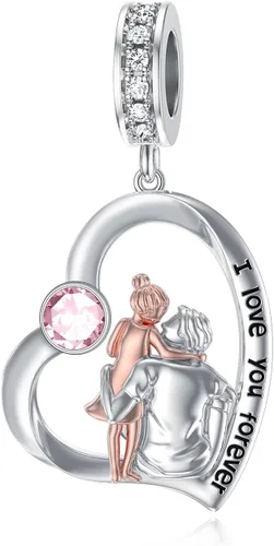 Miniatura 175 de PROESS Dije para padre, madre e hija, pulsera de plata de ley para pulseras, regalos de cumpleaños, día de San Valentín, para hija, madre, amante