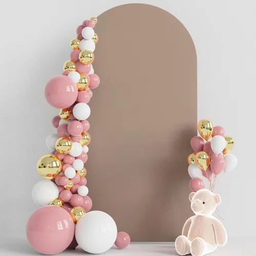Miniatura 9 de Wokceer Funda para Arco de Boda de 6.6 Pies de Spandex Ajustada Cubiertas para Soporte de Arco de Boda Parte Superior Redonda Chiara Funda de Telón