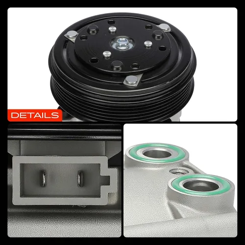 Miniatura 9 de A-Premium Compresor de aire acondicionado con embrague compatible con Ford F-150 2002-2003, F-250 F-350 F-450 F-550 Super Duty, 4.6L 5.4L 6.8L