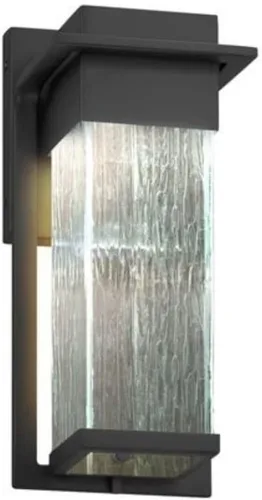 Miniatura 6 de Fusion Pacific - Aplique de pared pequeño LED para exteriores, pantalla de vidrio artesanal en ópalo, acabado negro mate