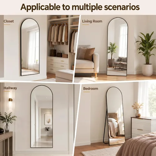 Miniatura 6 de Antok Espejo de Cuerpo Entero, Espejo de Piso de 58"x18" con Soporte, Espejos Montados Colgantes para Dormitorio, Sala de Estar, Vestidor, Comedor