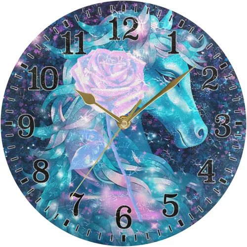 Miniatura 56 de JUNZAN Reloj de bañera con vino romántico espumoso y velas, reloj de pared silencioso de 10 pulgadas, pequeño reloj redondo, decoración de cocina