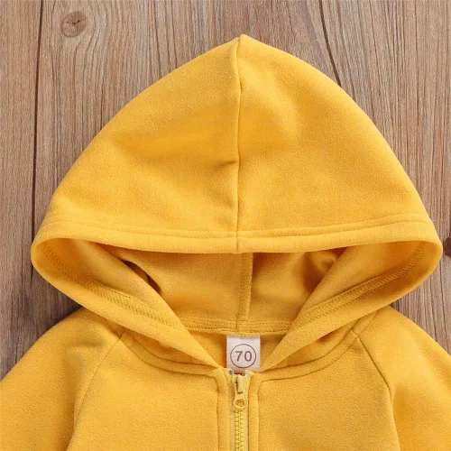 Miniatura 4 de FYBITBO Mameluco con capucha y cremallera para bebés, niños y niñas, mameluco de manga larga para otoño e invierno, ropa cálida