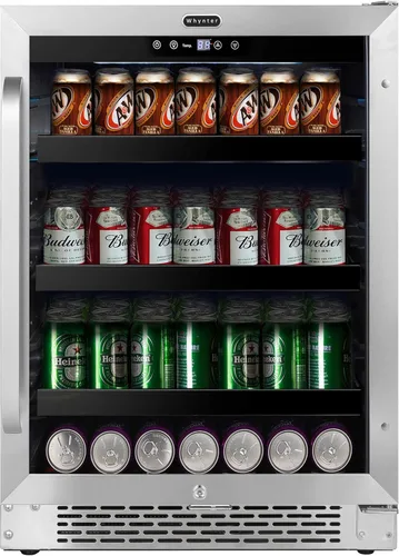 Miniatura 10 de Whynter BBR-638SB Refrigerador y enfriador de bebidas integrado debajo del mostrador de 12 pulgadas, refrigerador con puerta de vidrio, 2.0 pies