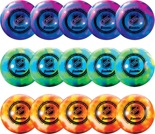 Franklin Sports - Pelotas de hockey callejero NHL - Sin rebote para uso en exteriores y en patines - Tamaño oficial para hockey callejero juvenil y