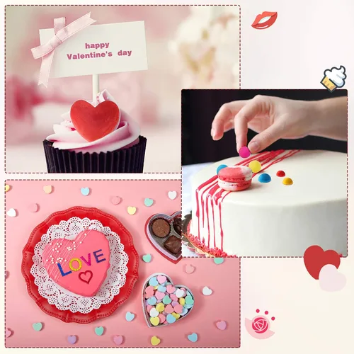 Miniatura 5 de 6 moldes de silicona para el día de San Valentín para chocolate, fondant, labios, corazón, rosa, flor, amor, corona, dulces, pasteles, cupcakes