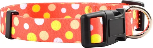 Miniatura 9 de Native Pup Collar de perro con lunares, ajustable para perros pequeños, medianos y grandes, tela bonita para niños y niñas Negro