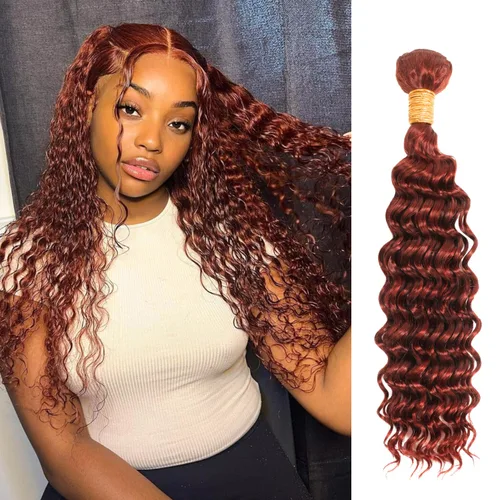 Miniatura 24 de P4/27 Cabello Humano Solitario de Onda Profunda con Reflejos Rubios Miel, 12A 100% Tejido Brasileño Virgen Ondulado Grueso con Mechas Ombre Marrón