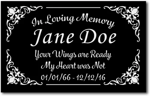 Miniatura 24 de Placa conmemorativa con borde elegante, mensaje personalizado y emblemas de reconocimiento de memoria de identificación, fabricado en Estados Unidos