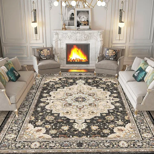 Miniatura 17 de Alfombra lavable de 2 x 3 pies para entrada: alfombras vintage con respaldo antideslizante para cocina, baño, alfombra resistente al agua