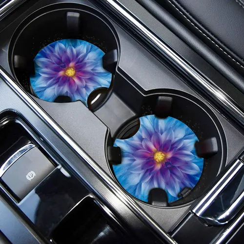 Miniatura 12 de WOCOCN Posavasos para automóvil, portavasos para automóvil, 2.75 pulgadas, antideslizantes y absorbentes, bonitos accesorios interiores para Negro