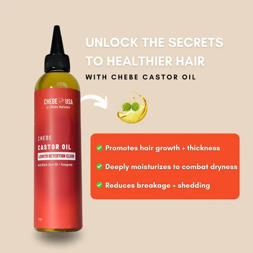 Miniatura 2 de Aceite original para el crecimiento del cabello Chebe Castor (8 onzas), fabricado en Estados Unidos, cabello más largo y grueso con romero - Chebe