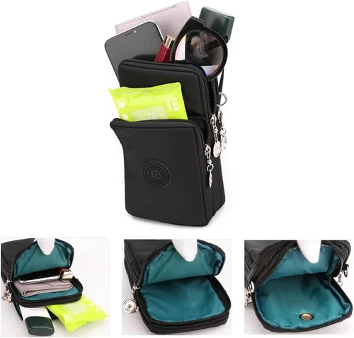 Miniatura 3 de Bolsa de viaje para teléfono celular, bolsa cruzada para Galaxy S25 Ultra S24 Ultra S25+ S24 FE A16 A36 Moto G 5G 2025 OnePlus 13 Negro