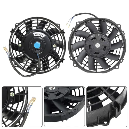 Miniatura 2 de Ventilador delgado de 7 pulgadas de empuje/tracción, ventilador eléctrico de enfriamiento para radiador universal de alto rendimiento, motor de 12V