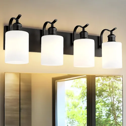 Miniatura 25 de Lámpara de tocador de baño de 3 luces, aplique de pared de níquel cepillado, lámpara de baño moderna con vidrio transparente, VL01BN-3 Níquel