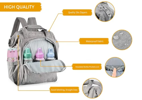Miniatura 3 de LoveLi-Bi Mochila para pañales bolsas de pañales grandes para bebés, niñas, niños, gemelos, mamá, papá, con cambiador, impermeable, mochilas, cosas