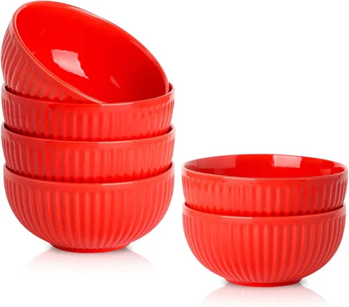 Miniatura 16 de HASENSE Juego de 3 cuencos pequeños de mezcla, cuencos de porcelana acanalados negros de 1.5/1/0.5 cuartos de galón para cocina, cocción, horneado