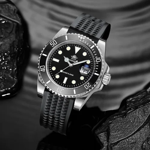 Miniatura 8 de ADDIESDIVE Quartz Dive Watch for Men Diver 200 M Steel Strap Luminous Multicolors Dial Black Blue Green