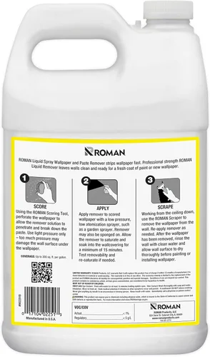 Miniatura 2 de Spray líquido para quitar papel tapiz romano, removedor de papel tapiz resistente al contratista y removedor de adhesivo, sin perfume, sin manchas