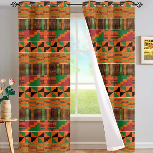 Miniatura 51 de FUSURIRE Paneles de cortina de ventana con estampado geométrico abstracto de 63 pulgadas de largo, con ojales para tratamiento de ventanas