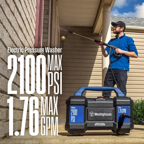 Miniatura 12 de Westinghouse ePX3100v - Lavadora a presión eléctrica, 2100 PSI máximo, 1.76 GPM máximo, asa de transporte incorporada, cañón de espuma desmontable