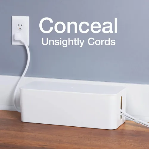 Miniatura 3 de Cajas de Gestión de Cables Oxford, 3 Pack, Pequeña, Mediana, Grande, 15 Sujetadores de Cable (Gancho y Bucle, Silicona, Torsades), Organizador