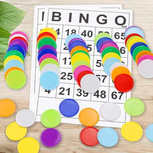 Miniatura 6 de 500 fichas de póquer de plástico, fichas de juego de cartas de póquer a granel, marcadores de discos de conteo para aprender matemáticas, juego
