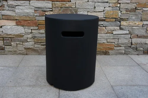 Miniatura 8 de AMS Fireplace Cubierta para tanque de propano de 20 libras Elementi (Cilindro liso - Negro) GFRC, color negro, forma redonda, tamaño - 15.7 x