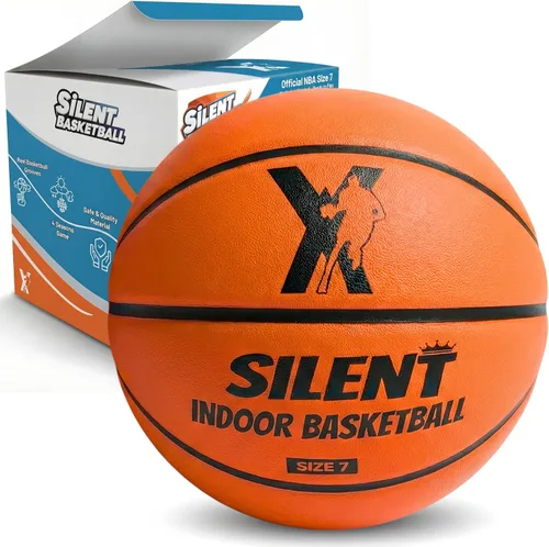 YGA Silent Basketball Size 7 (29.5"): Grooved Airless Indoor Basketball with Upgraded 95% Bounce - Ultra Quiet Basketball for Dribbling Indoor -