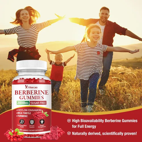 Miniatura 7 de Gomitas de berberina de 2000 mg con canela de Ceilán, suplemento orgánico de berberina HCL para mujeres y hombres, sin azúcar, veganas, sin OMG, sin