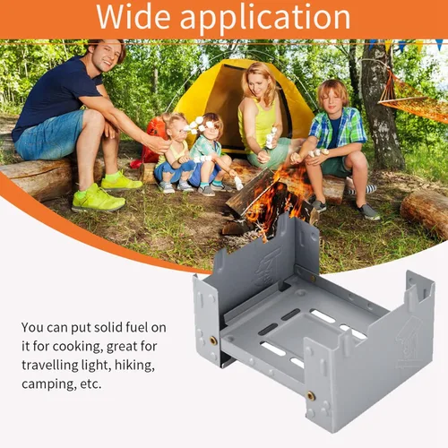 Miniatura 3 de Estufa de camping plegable portátil para cocinar al aire libre, ligera de bolsillo y tableta de combustible, ideal para senderismo, picnic, barbacoa