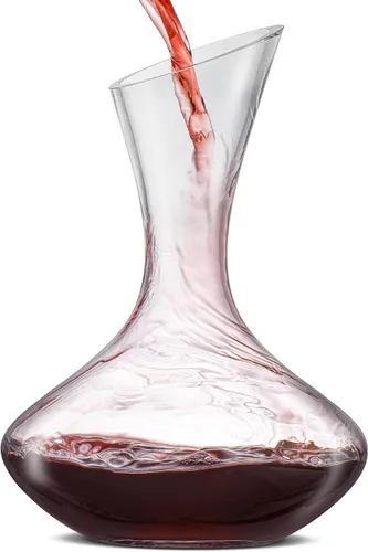 Miniatura 4 de JoyJolt Lancia - Decantador de vino de cristal, aireador de vino, base hecha a mano, jarra de vidrio, diseño ultra elegante, boquilla inclinada