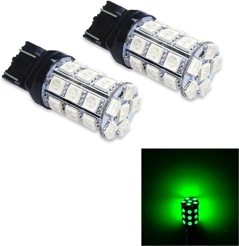 Miniatura 25 de PA LED 2 piezas 13SMD T20 7443 azul auto LED bombilla 12V para señal de giro lateral marcador de parada luz trasera