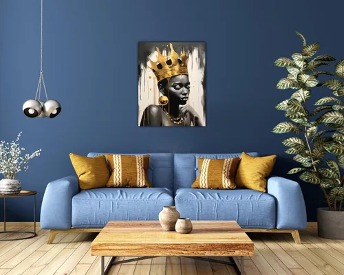 Miniatura 54 de Arte de pared afroamericano, decoración de rey y reina bailarín negro para sala de estar, arte de pareja de amor negro para dormitorio, lienzo