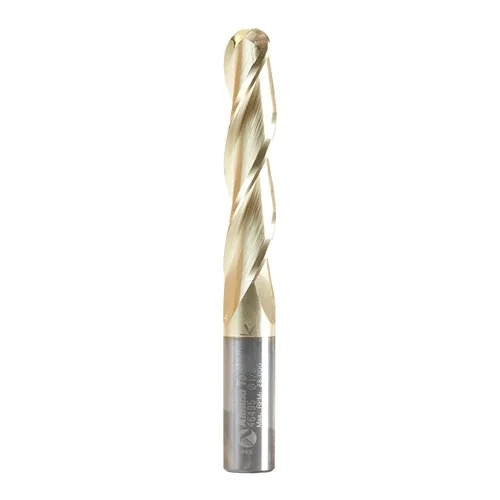 Miniatura 11 de Amana Tool Brocas de enrutador CNC en espiral para talla 2D/3D, recubierto de ZrN, 46286, punta de bola de ángulo cónico de 3.6 grados 1/8 D x 1/16