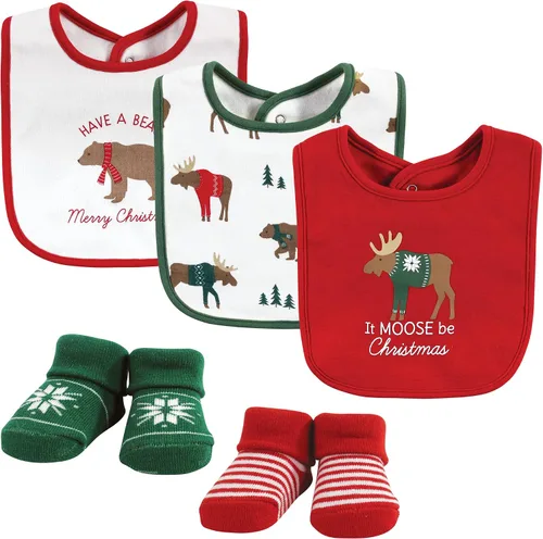 Miniatura 14 de Hudson Baby Conjunto de babero y calcetines unisex de algodón para bebé