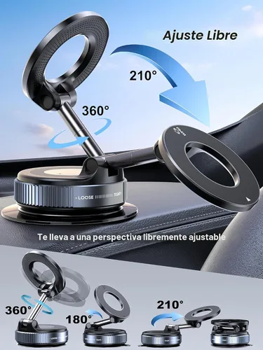 Miniatura 6 de snanlen Soporte magnético de teléfono mejorado al vacío de 360°, soporte magnético para teléfono para automóvil, soporte de teléfono con ventosa