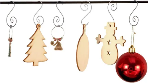 Miniatura 9 de Ganchos de remolino – Perchas decorativas plateadas para adornos, ganchos colgantes de alambre de metal, 40