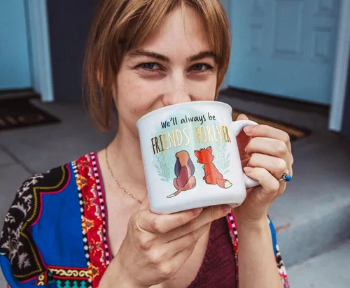 Miniatura 4 de Disney Fox and the Hound Friends Forever - Taza de café de viaje sin BPA para café expreso, cafeína, cacao, esencial para el hogar y la cocina