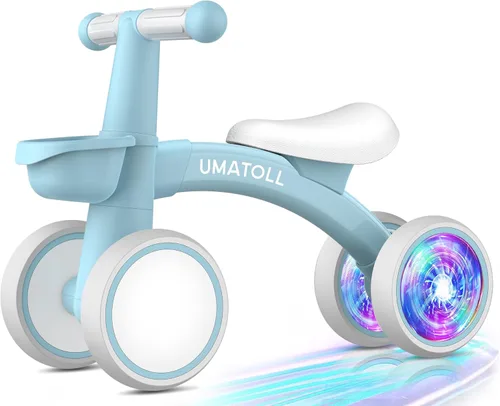 Miniatura 14 de Umatoll Juguetes de bicicleta de equilibrio para bebés de 1 año, asiento ajustable, regalos de cumpleaños para niños de 12 a 24 meses Negro