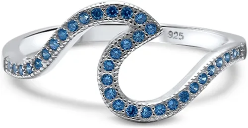 Miniatura 4 de Oxford Diamond Co . Anillo de plata de ley 925 con diseño de ondas en colores disponibles
