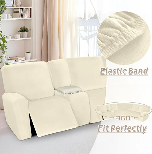 Miniatura 314 de Arfntevss Fundas de sofá seccional reclinable de terciopelo, Funda de sofá seccional de esquina para sofá reclinable, Funda elástica suave