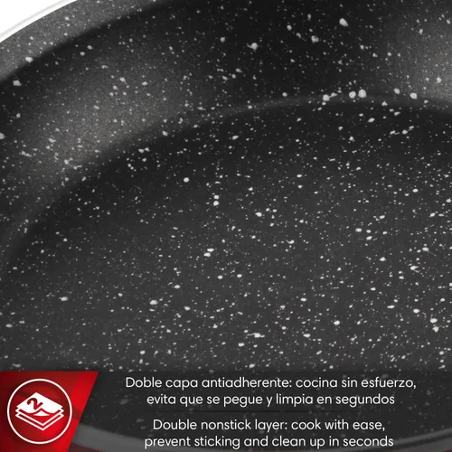 Miniatura 3 de Magefesa Coral - Sartén antiadherente de porcelana sobre acero de 10.2 pulgadas, calentamiento rápido y uniforme, fácil de limpiar, compatible