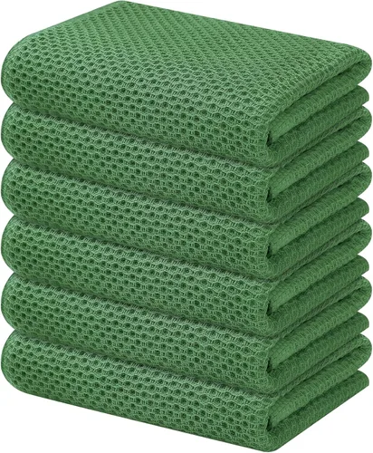 Miniatura 99 de Kitinjoy - Paños de cocina de 100 % algodón, tela de tejido gofrado, paño de limpieza ultrasuave, absorbente y de secado rápido. Gris Oscuro