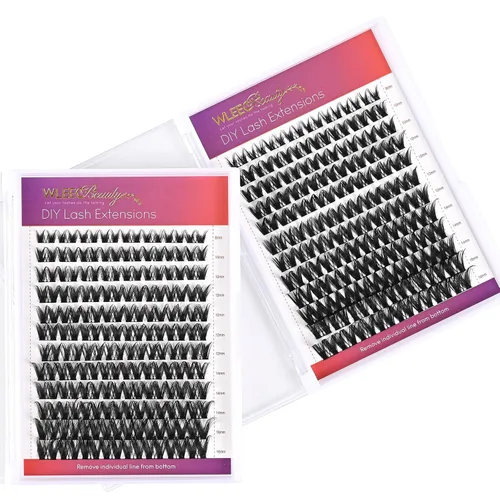 Miniatura 8 de Extensiones de pestañas de ojo ancho, 96 unidades, extensiones de pestañas individuales, rizo D, banda ancha (LC08, mezcla de 0.315 a 0.630 pulgadas)